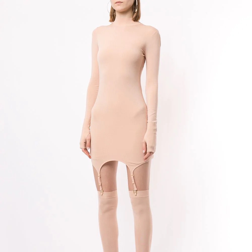 NWT Dion Lee garter mini dress in nude